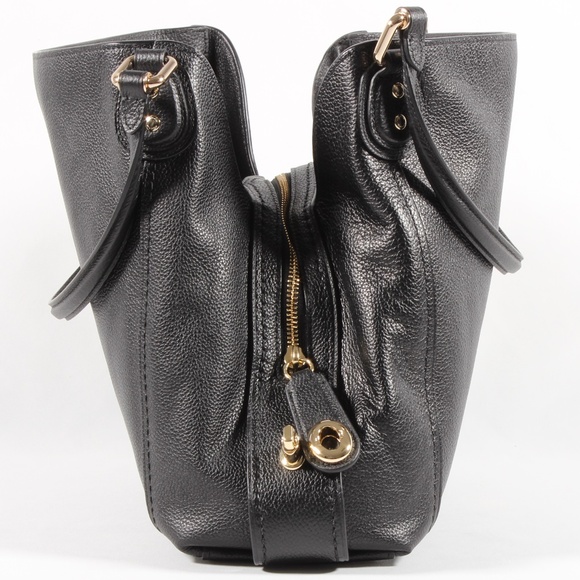 Coach Edie Shoulder Bag Purse BLK Leather NEW - Picture 6 of 11